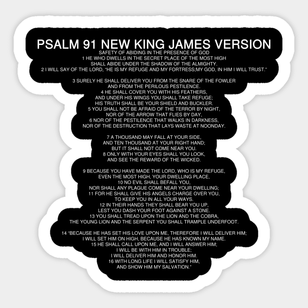 Psalm 91 Bible Verses Text Quotes New King James Version Sticker by Holy Bible Verses